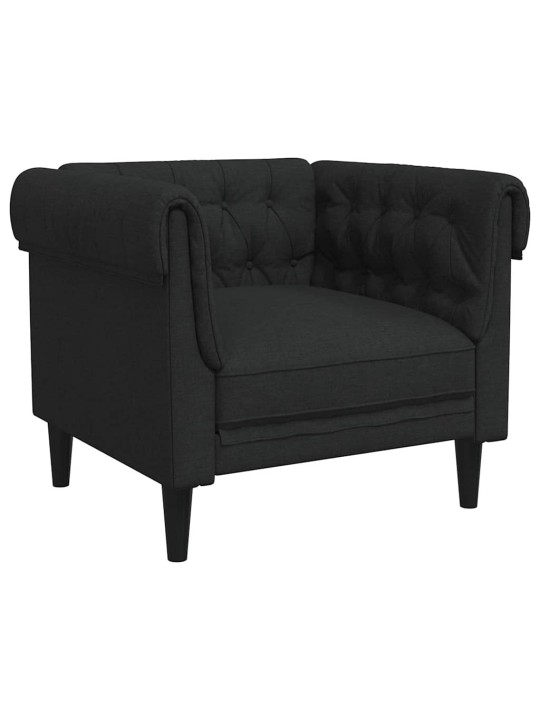 Křeslo chesterfield černé textil