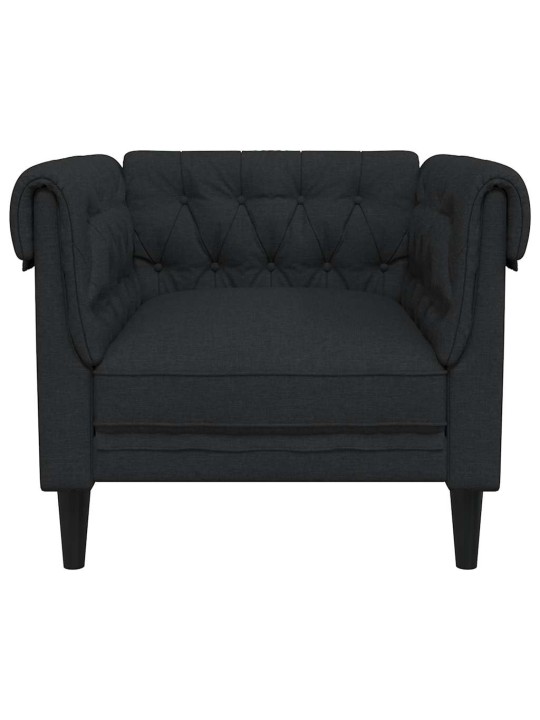 Křeslo chesterfield černé textil