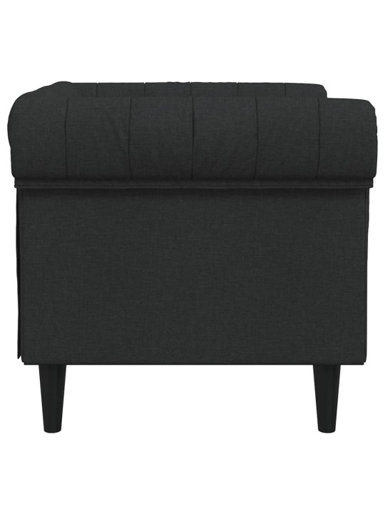 Křeslo chesterfield černé textil