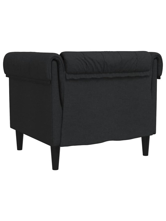 Křeslo chesterfield černé textil