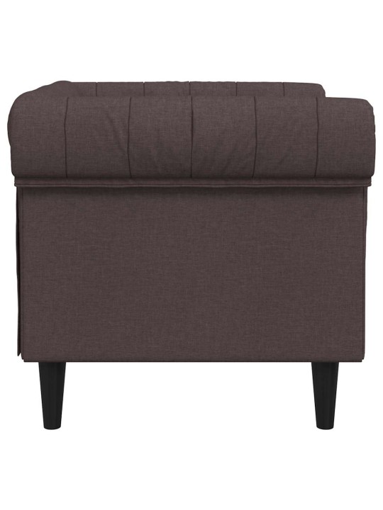 Křeslo chesterfield tmavě hnědé textil