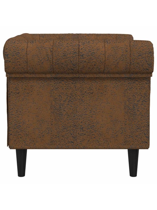 Křeslo chesterfield hnědé textil