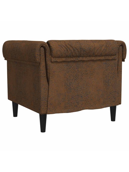Křeslo chesterfield hnědé textil