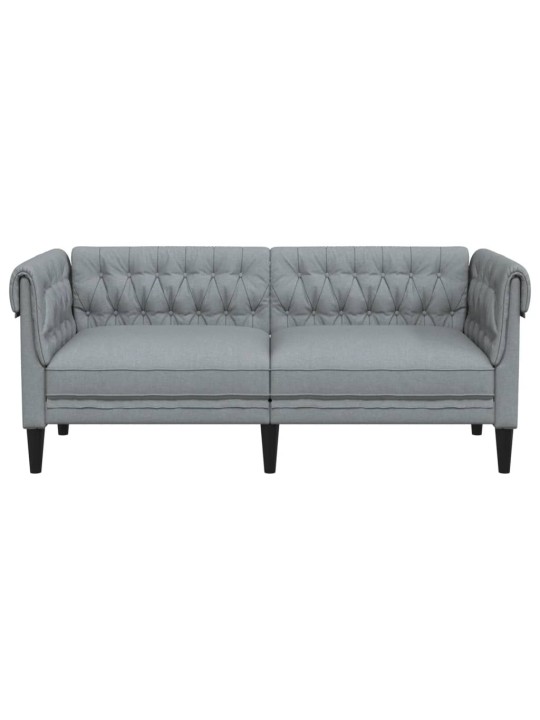 Chesterfield pohovka 2místná světle šedá textil