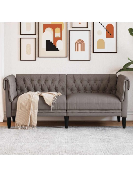 Chesterfield pohovka 2místná taupe textil