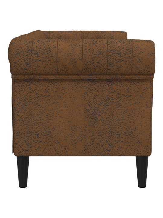 Chesterfield pohovka 2místná hnědá textil