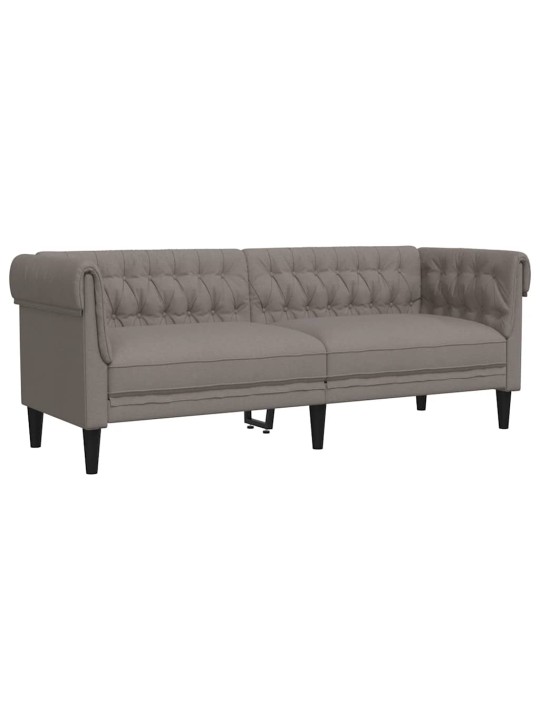Chesterfield pohovka 3místná taupe textil