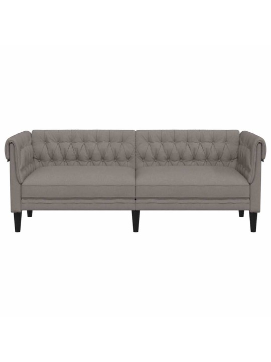 Chesterfield pohovka 3místná taupe textil