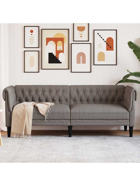 Chesterfield pohovka 3místná taupe textil