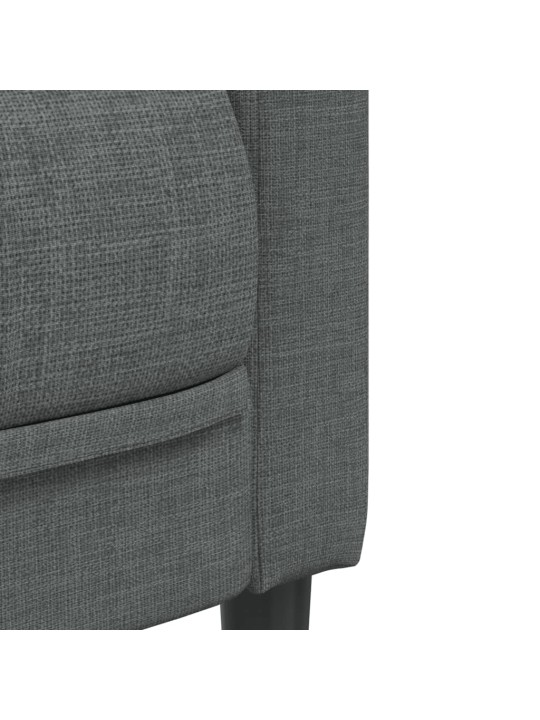 Pohovka 2místná tmavě šedá textil