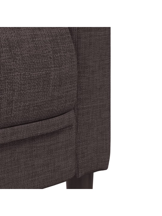 Pohovka 2místná tmavě hnědá textil