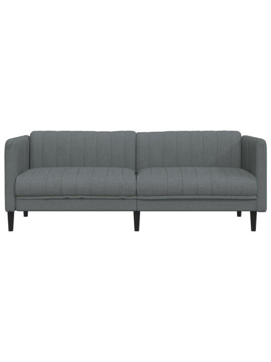 Pohovka 3místná tmavě šedá textil