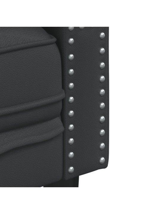 Pohovka chesterfield 2místná černá umělá kůže