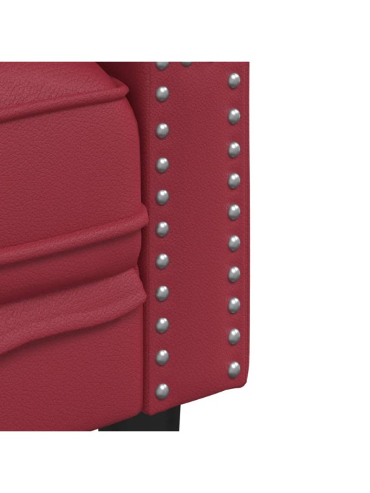 Pohovka chesterfield 2místná vínová umělá kůže