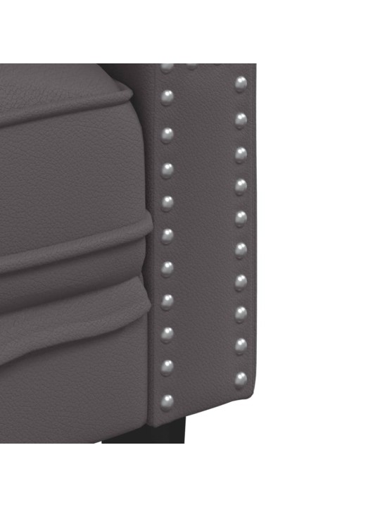 Pohovka chesterfield 3místná šedá umělá kůže