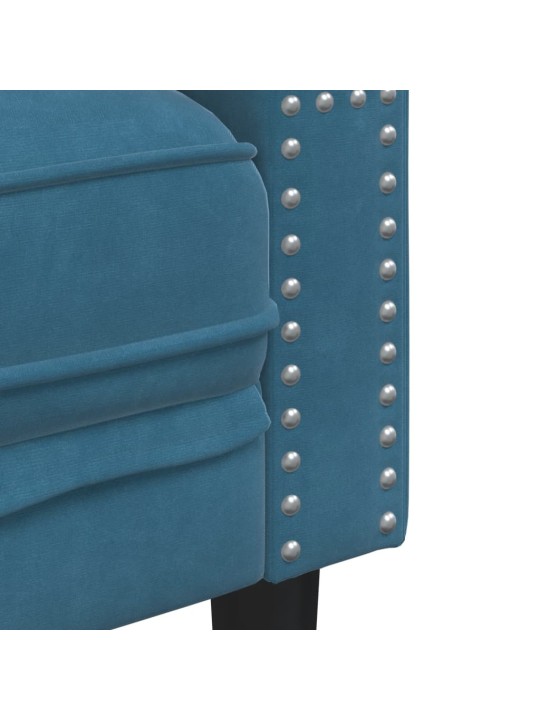 Křeslo chesterfield modré samet