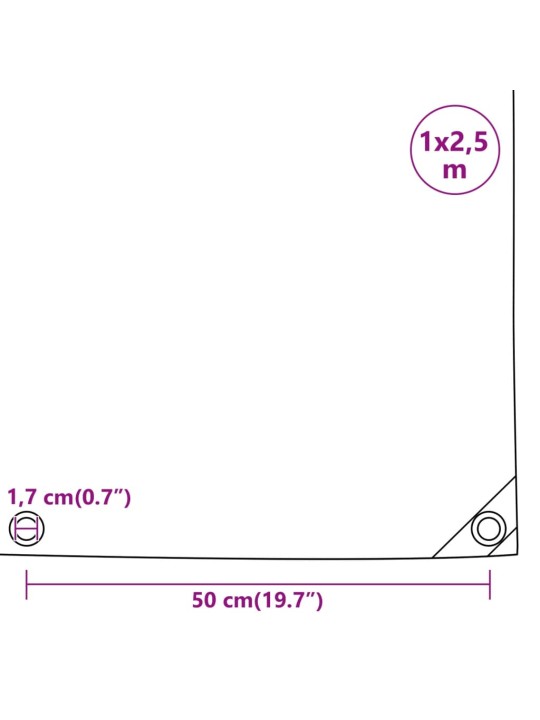 Plachta šedá 1 x 2,5 m 650 g/m²