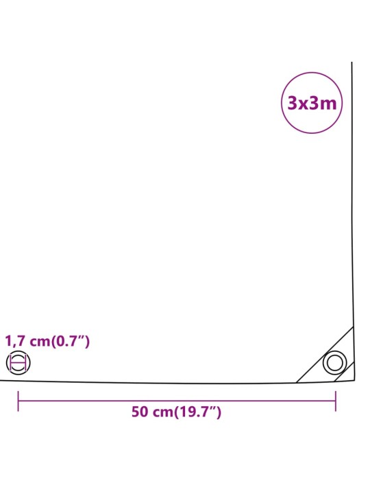 Plachta antracitová 3 x 3 m 650 g/m²