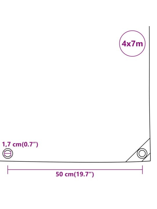Plachta antracitová 4 x 7 m 650 g/m²