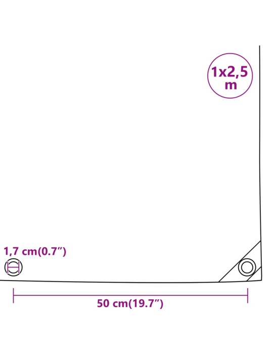 Plachta antracitová 1 x 2,5 m 650 g/m²