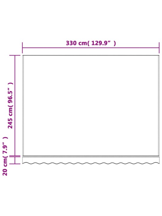 Náhradní plachta na markýzu červené a bílé pruhy 3,5 x 2,5 m
