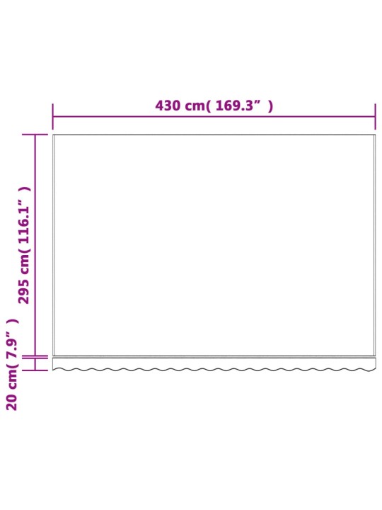 Náhradní plachta na markýzu červené a bílé pruhy 4,5 x 3 m