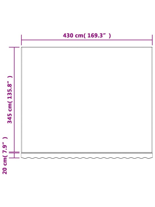 Náhradní plachta na markýzu vícebarevné pruhy 4,5 x 3,5 m