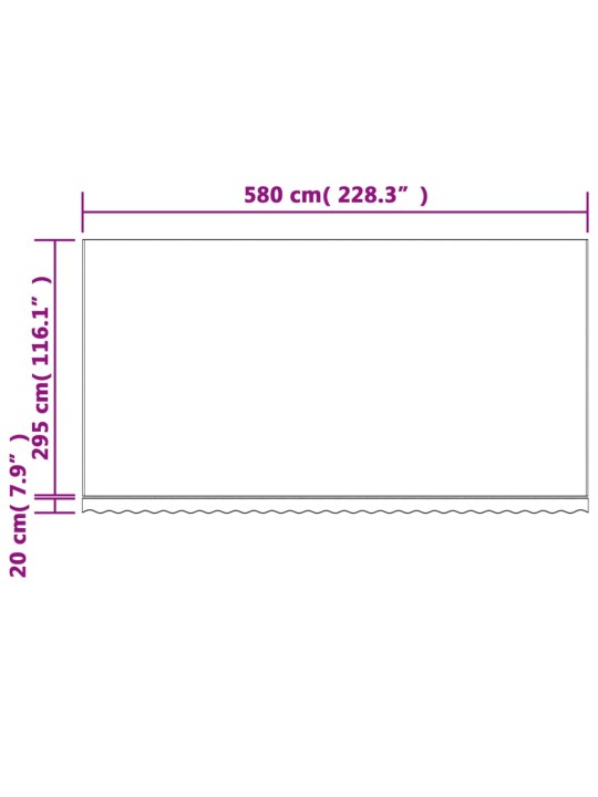 Náhradní plachta na markýzu vícebarevné pruhy 6 x 3 m