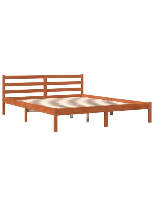 Postel bez matrace voskově hnědá 200 x 200 cm masivní borovice
