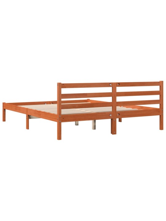 Postel bez matrace voskově hnědá 200 x 200 cm masivní borovice