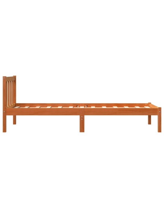Postel bez matrace voskově hnědá 75 x 190 cm masivní borovice