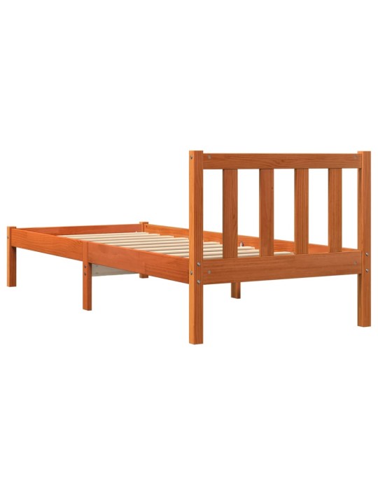 Postel bez matrace voskově hnědá 75 x 190 cm masivní borovice