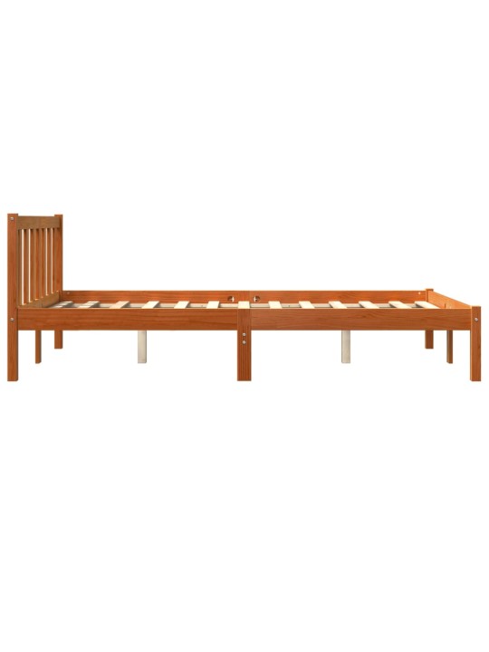 Postel bez matrace voskově hnědá 135 x 190 cm masivní borovice
