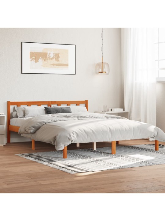 Postel bez matrace voskově hnědá 150 x 200 cm masivní borovice