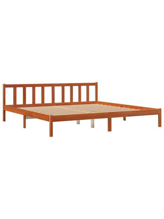 Postel bez matrace voskově hnědá 200 x 200 cm masivní borovice