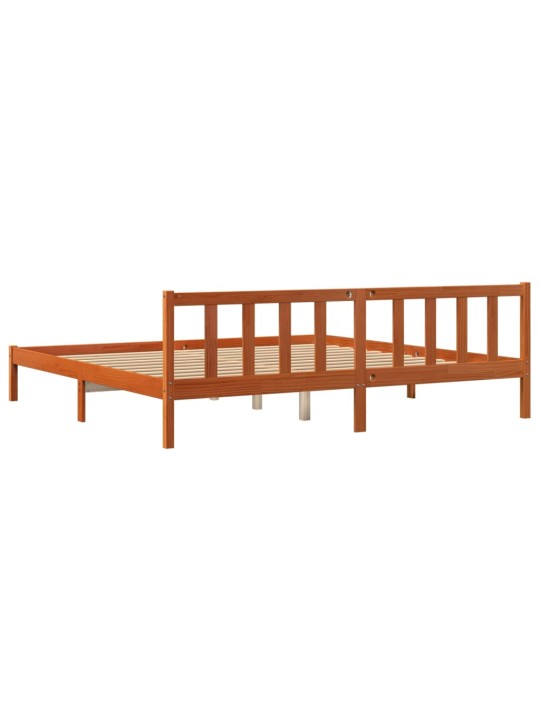 Postel bez matrace voskově hnědá 200 x 200 cm masivní borovice