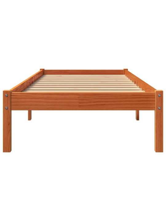 Postel bez matrace voskově hnědá 75 x 190 cm masivní borovice