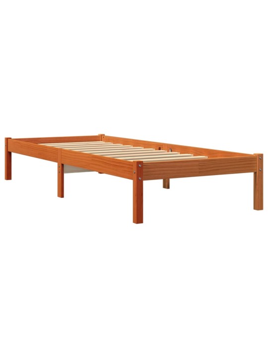 Postel bez matrace voskově hnědá 90 x 190 cm masivní borovice