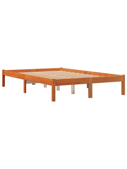 Postel bez matrace voskově hnědá 120 x 190 cm masivní borovice