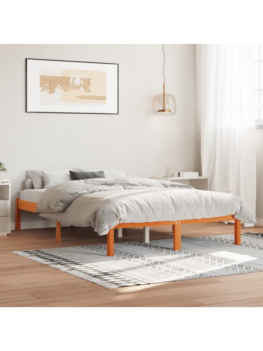 Postel bez matrace voskově hnědá 120 x 190 cm masivní borovice