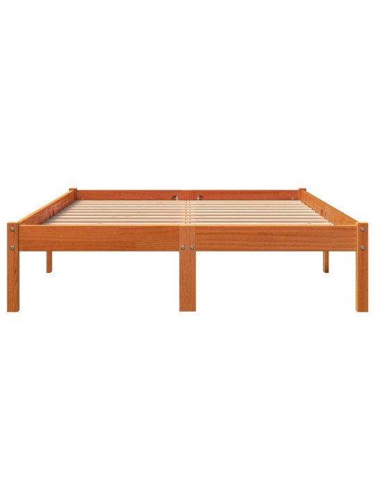 Postel bez matrace voskově hnědá 135 x 190 cm masivní borovice