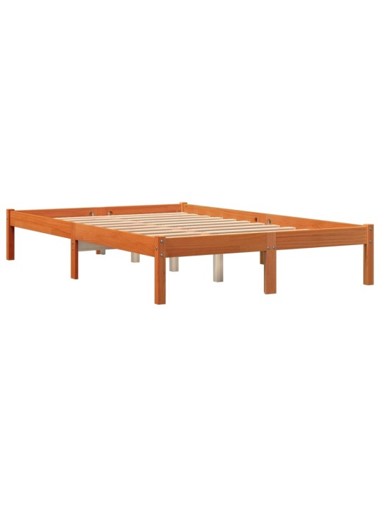 Postel bez matrace voskově hnědá 140 x 190 cm masivní borovice
