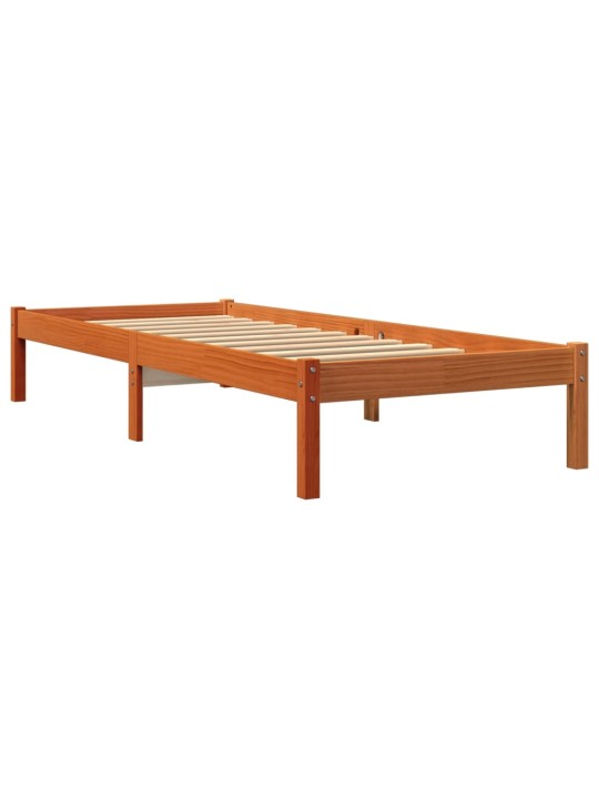 Postel bez matrace voskově hnědá 100 x 200 cm masivní borovice