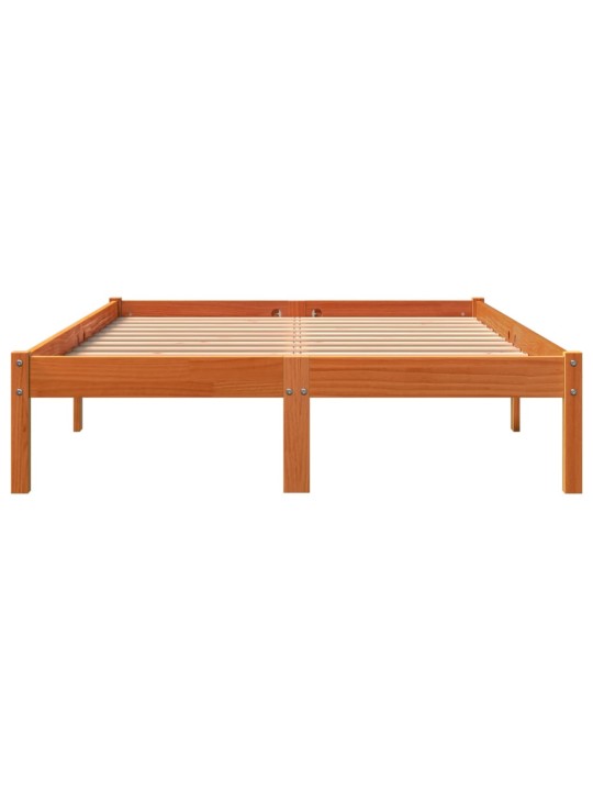 Postel bez matrace voskově hnědá 120 x 200 cm masivní borovice