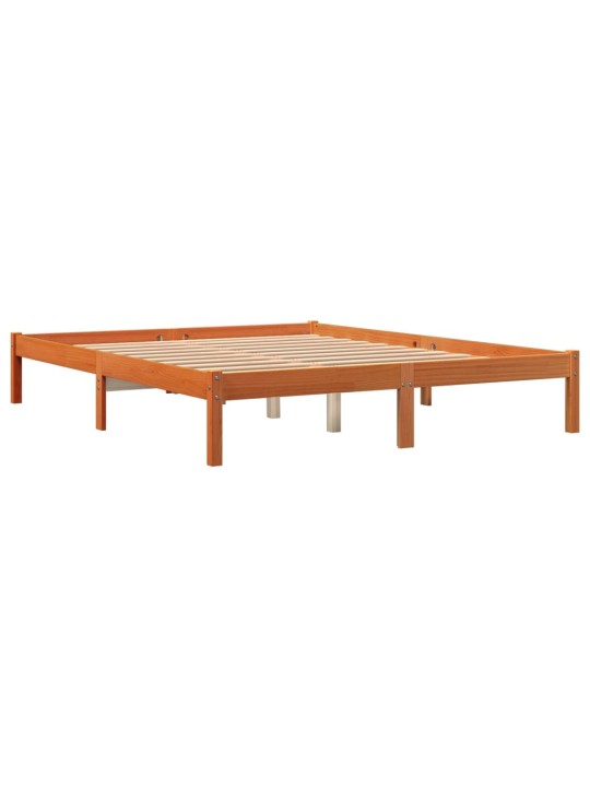 Postel bez matrace voskově hnědá 150 x 200 cm masivní borovice