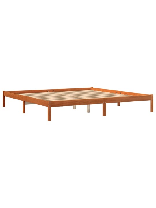 Postel bez matrace voskově hnědá 180 x 200 cm masivní borovice