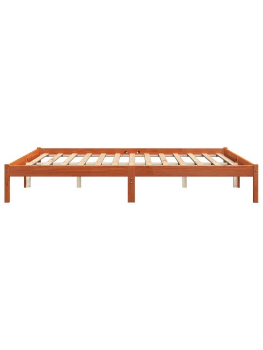 Postel bez matrace voskově hnědá 200 x 200 cm masivní borovice
