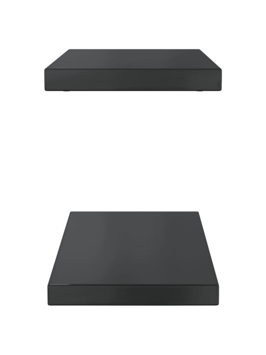 Nástěnné police 2 ks 50 x 23,5 x 3 cm černé nerezová ocel