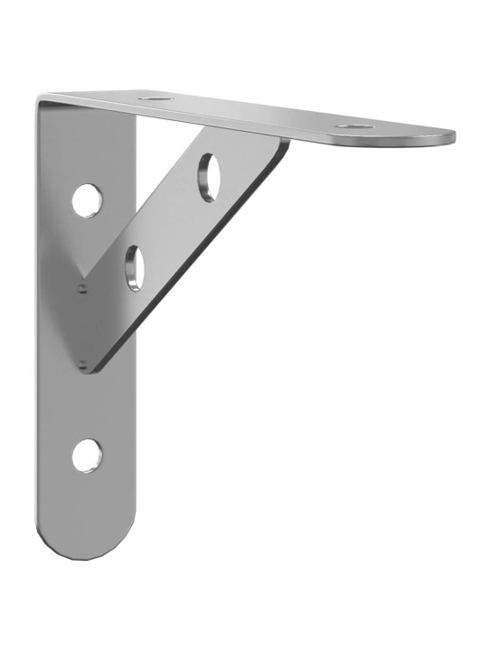 Policové držáky 4 ks 15 x 2,5 x 11,5 cm stříbrné nerezová ocel