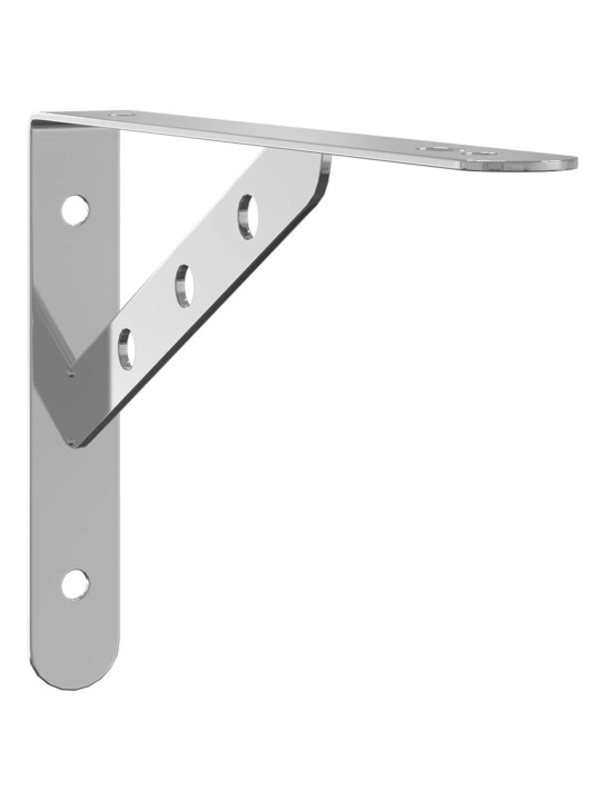 Policové držáky 4 ks 23,5x2,5x15,5 cm stříbrné nerezová ocel